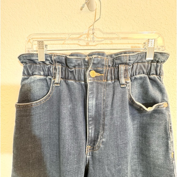 NEW Express Dark Paperbag Super High Rise Jogger Denim Jeans Womans 6 Regular - Picture 4 of 8